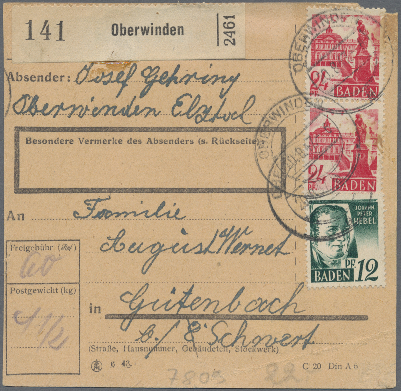Lot 15119 - französische zone - baden - Auktionshaus Christoph Gärtner GmbH & Co. KG 58th AUCTION - Day 5 Lot 15119 - französische zone - baden - Auktionshaus Christoph Gärtner GmbH & Co. KG 58th AUCTION - Day 5