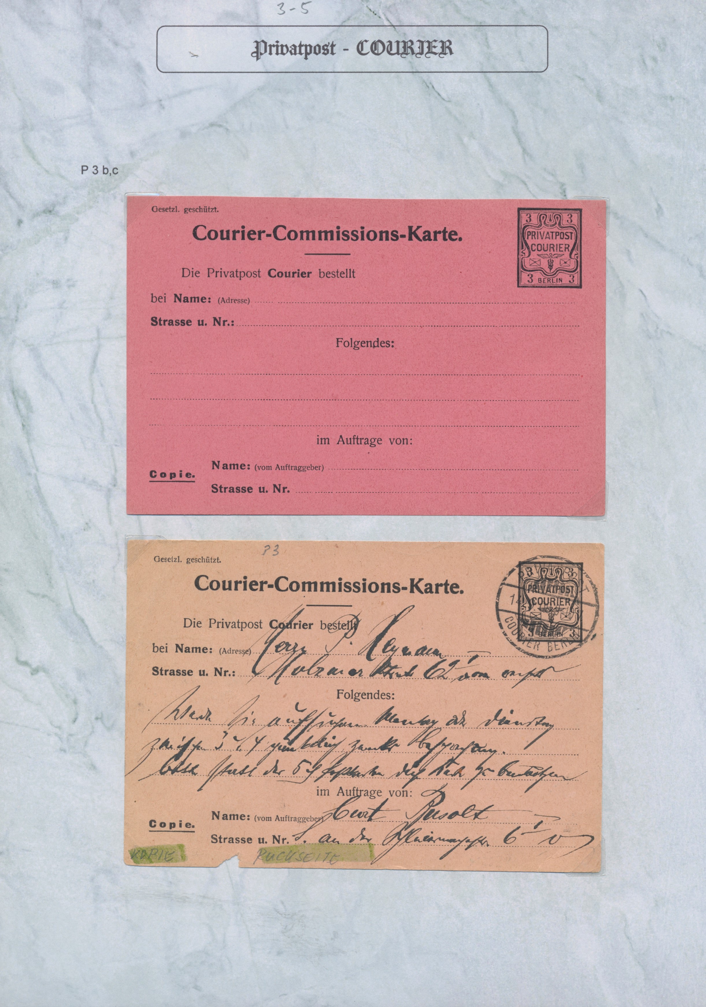 Lot 10831 - Deutsches Reich - Privatpost (Stadtpost)  -  Auktionshaus Christoph Gärtner GmbH & Co. KG 57th AUCTION - Day 5