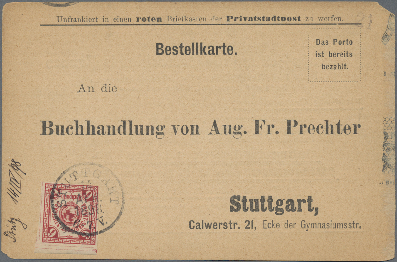 Lot 05379 - Deutsches Reich - Privatpost (Stadtpost) - Auktionshaus Christoph Gärtner GmbH & Co. KG 57th AUCTION - Day 3 Lot 05379 - Deutsches Reich - Privatpost (Stadtpost) - Auktionshaus Christoph Gärtner GmbH & Co. KG 57th AUCTION - Day 3
