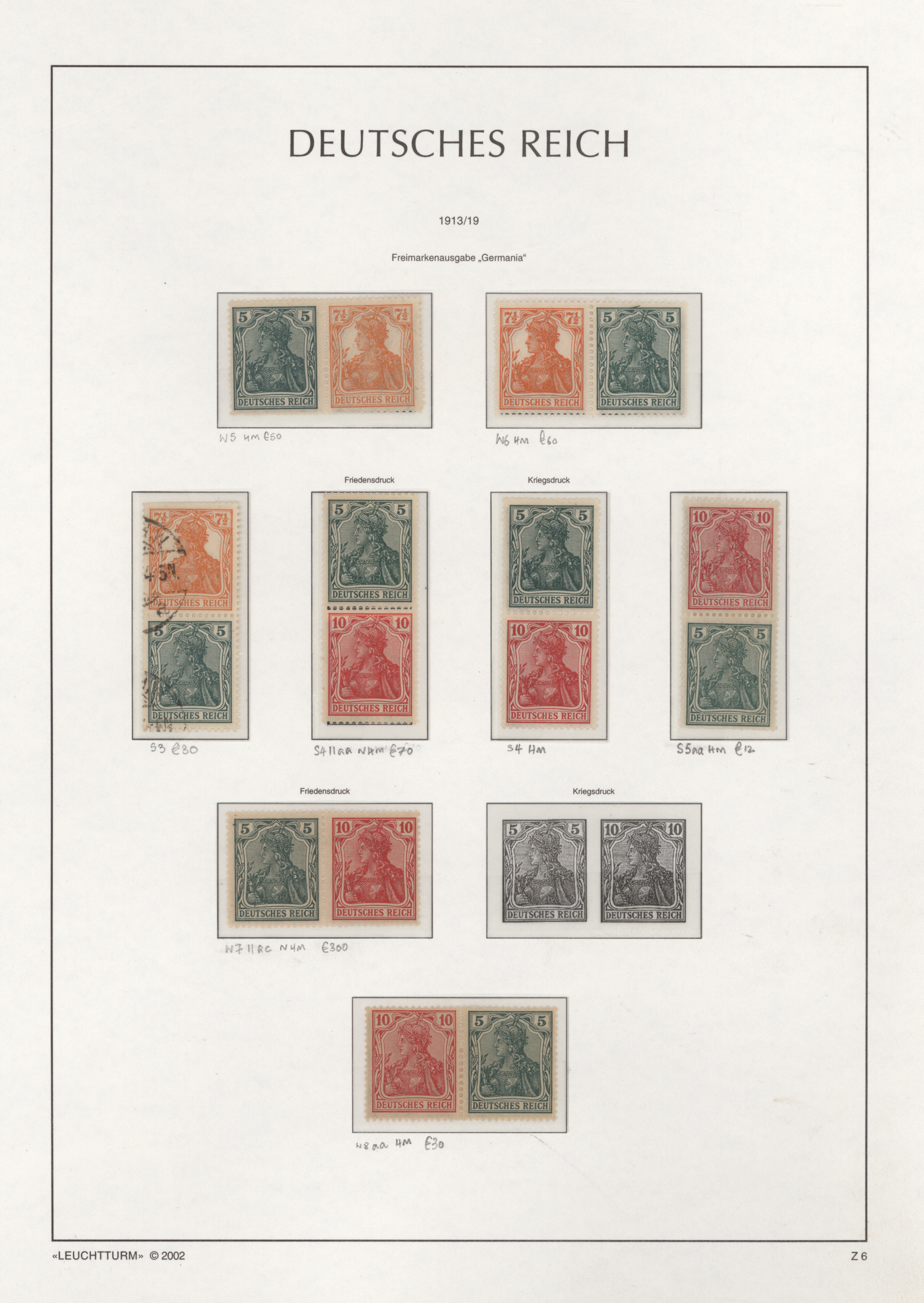 Lot 14218A - Deutsches Reich - Zusammendrucke  -  Auktionshaus Christoph Gärtner GmbH & Co. KG 58th AUCTION - Day 5