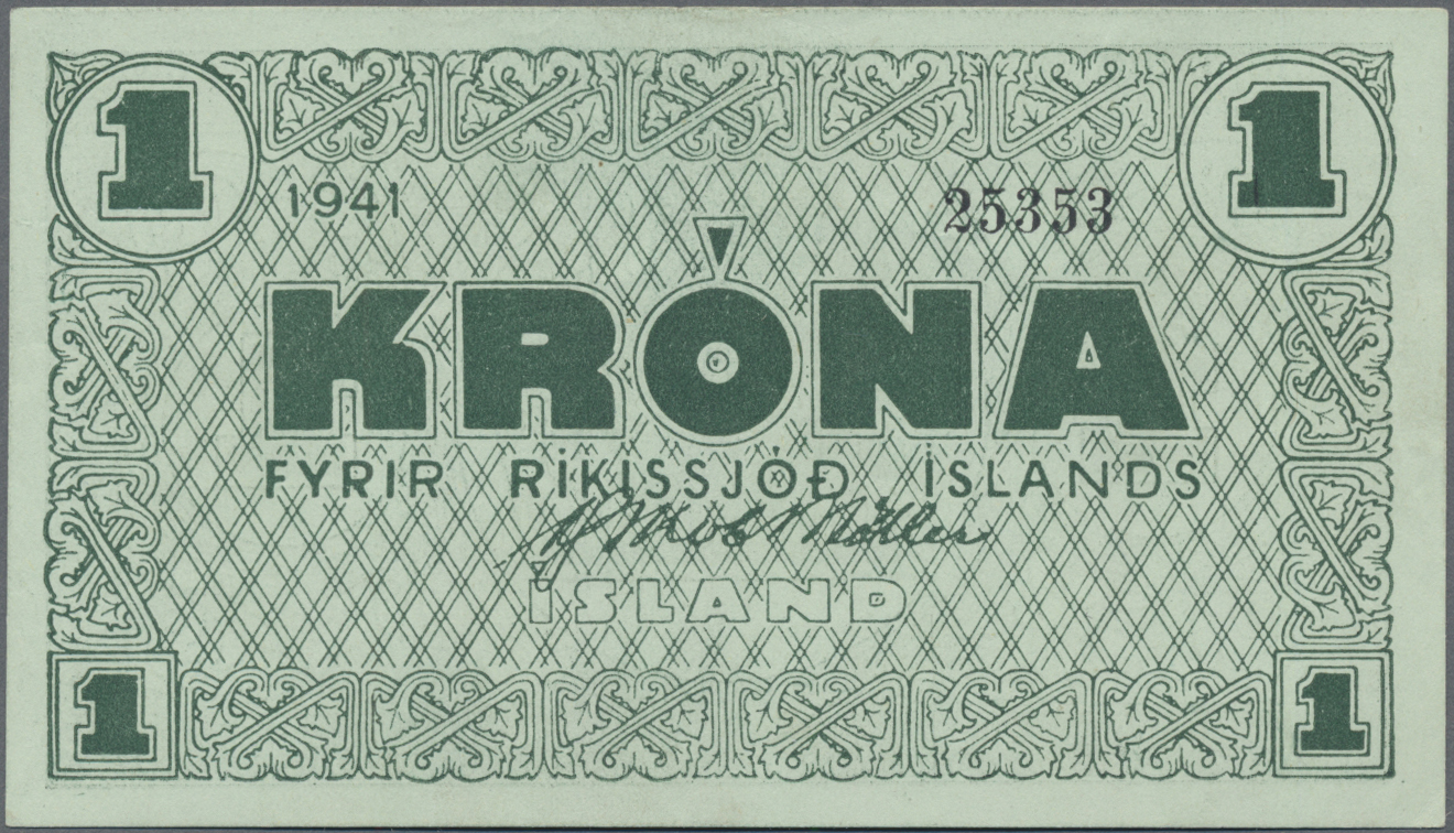 Lot 01309 - Iceland / Island | Banknoten  -  Auktionshaus Christoph Gärtner GmbH & Co. KG 58th AUCTION - Day 1