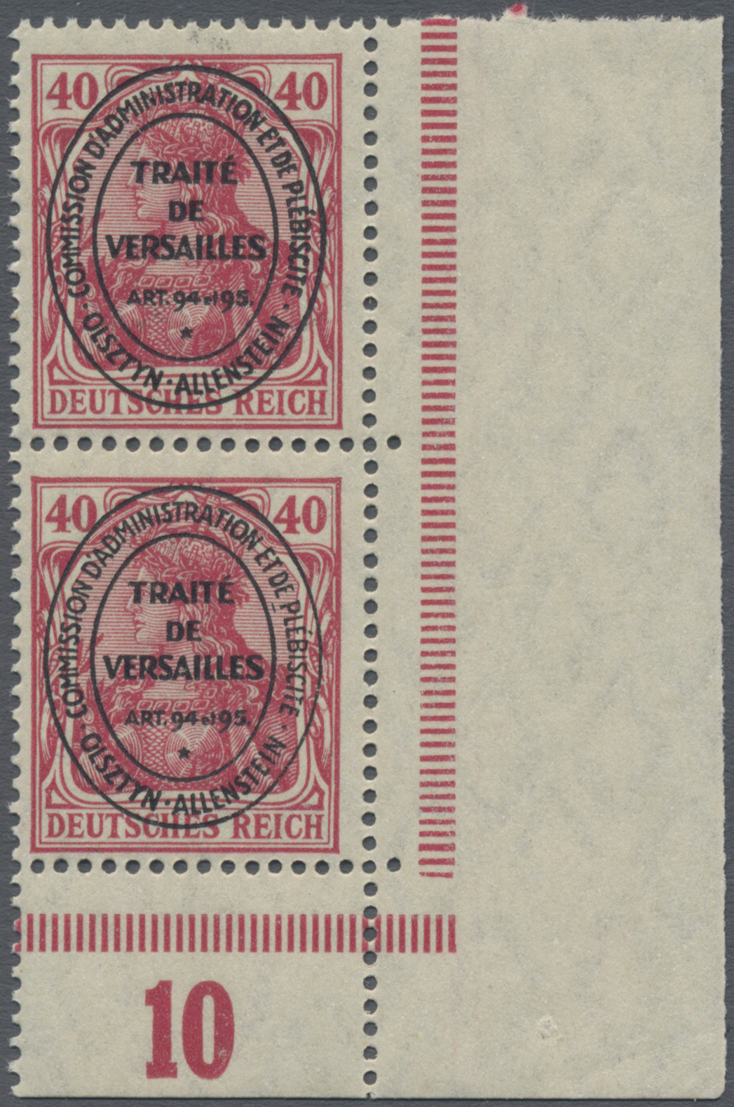 Lot 05841 - Deutsche Abstimmungsgebiete: Allenstein  -  Auktionshaus Christoph Gärtner GmbH & Co. KG 57th AUCTION - Day 3