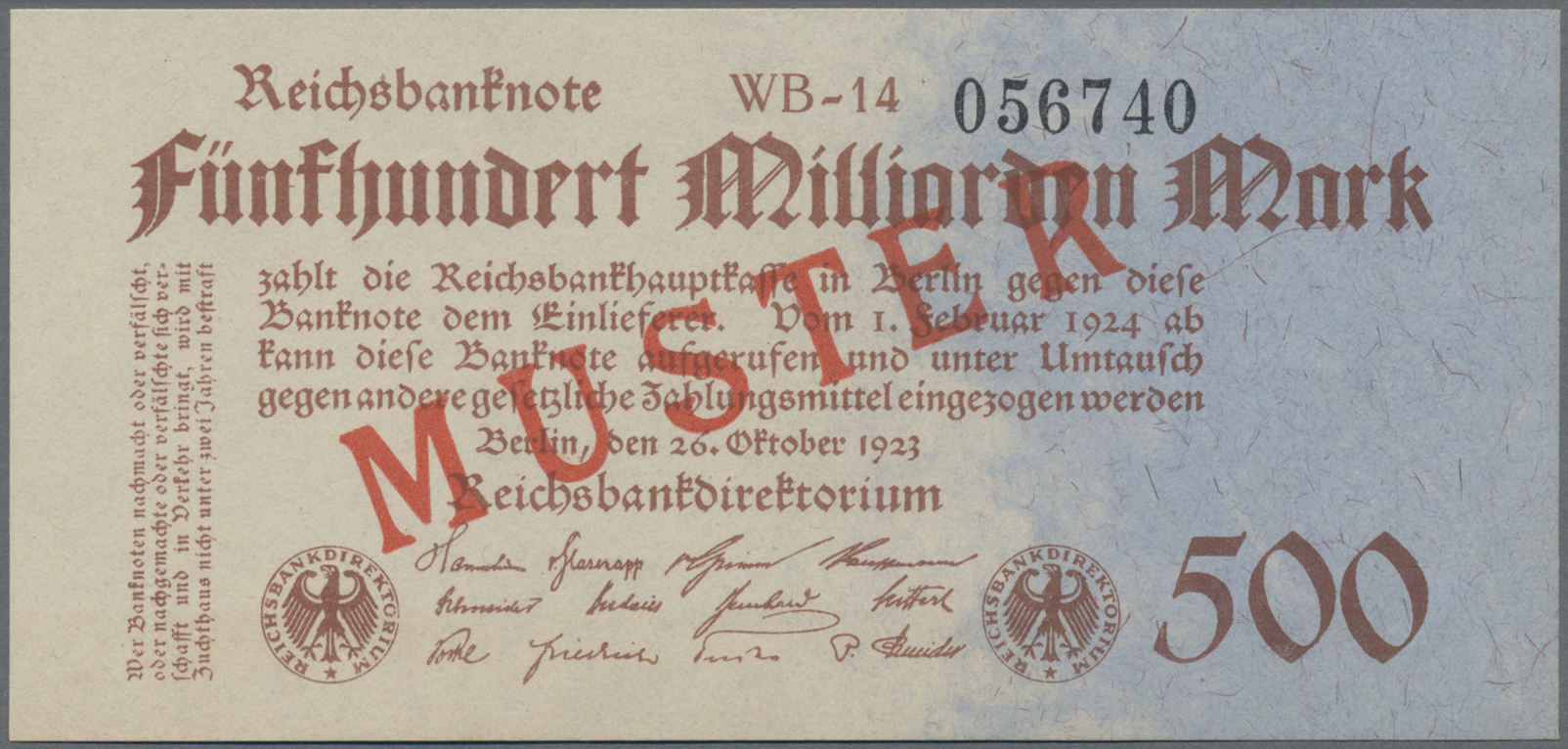 Lot 01724 - Deutschland - Deutsches Reich bis 1945 | Banknoten - Auktionshaus Christoph Gärtner GmbH & Co. KG 58th AUCTION - Day 1 Lot 01724 - Deutschland - Deutsches Reich bis 1945 | Banknoten - Auktionshaus Christoph Gärtner GmbH & Co. KG 58th AUCTION - Day 1