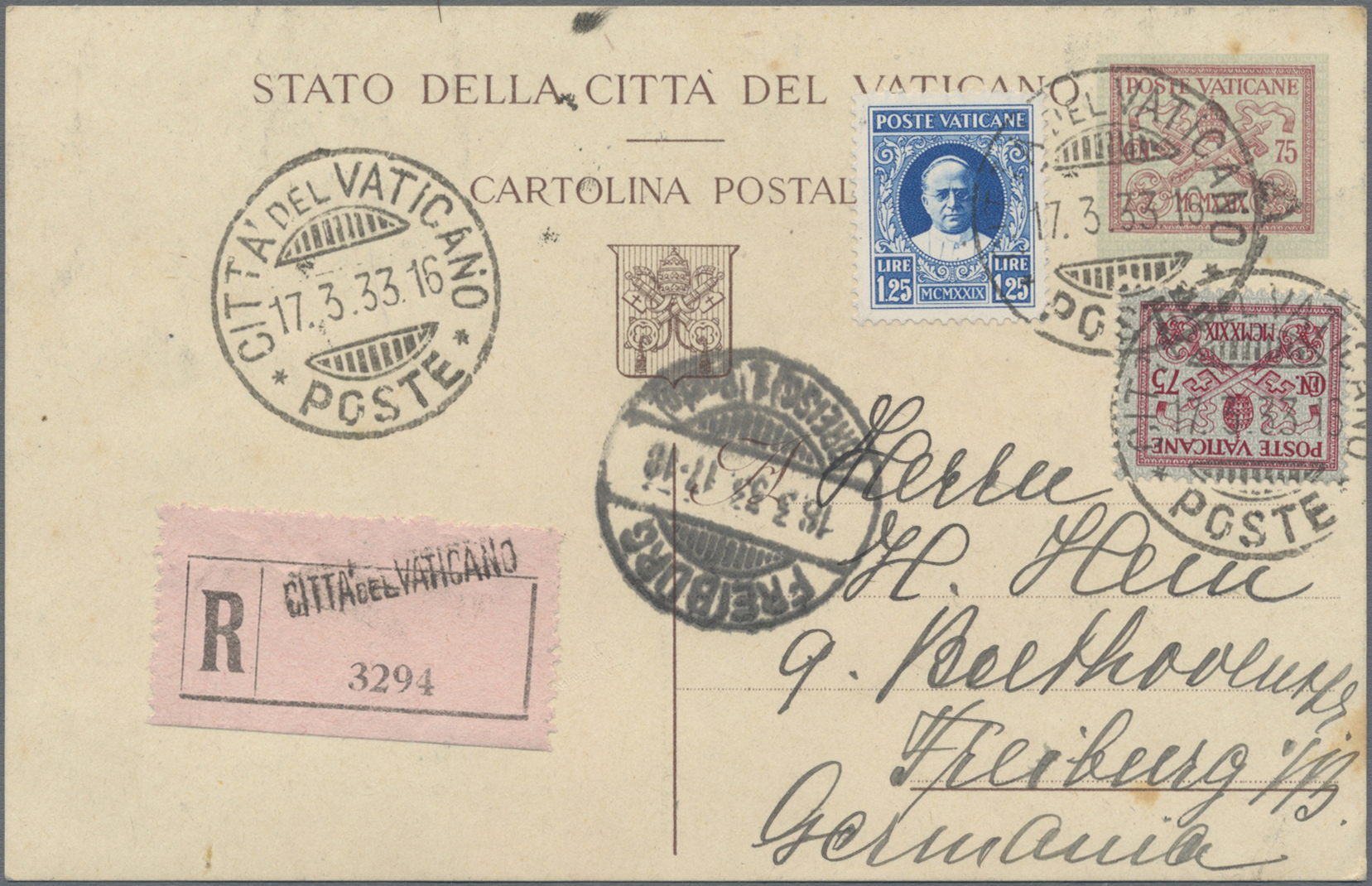 Lot 02636 - Vatikan - Ganzsachen - Auktionshaus Christoph Gärtner GmbH & Co. KG 53rd AUCTION - Day 2 Overseas, Europe Lot 02636 - Vatikan - Ganzsachen - Auktionshaus Christoph Gärtner GmbH & Co. KG 53rd AUCTION - Day 2 Overseas, Europe