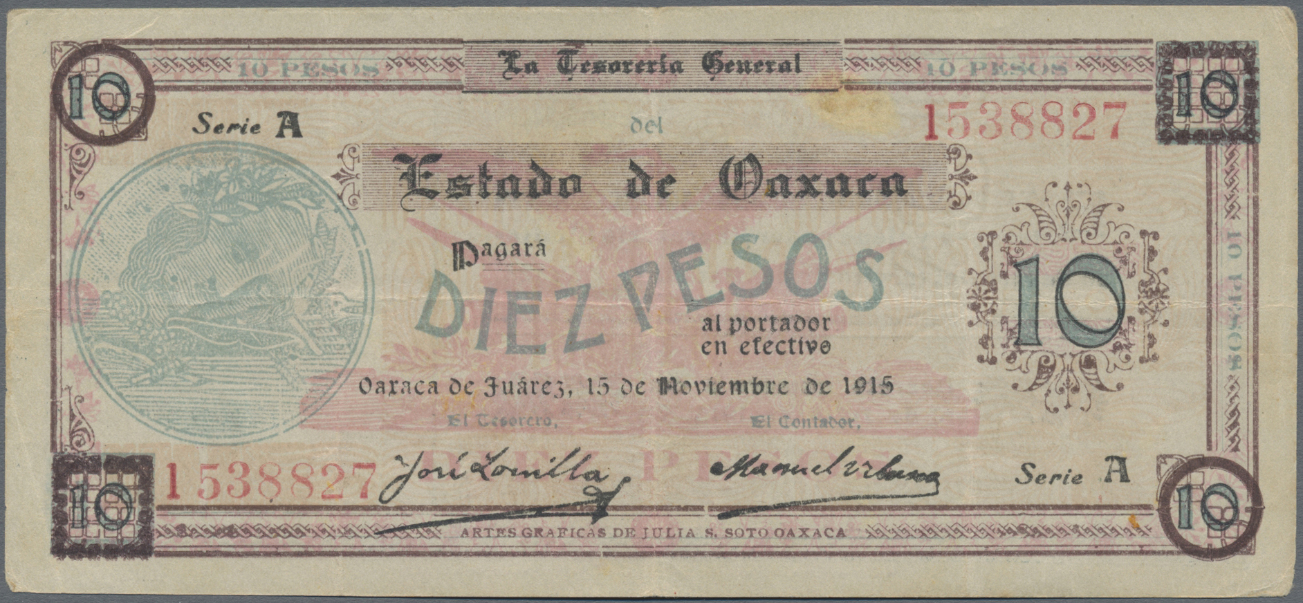 Lot 02041 - Mexico | Banknoten - Auktionshaus Christoph Gärtner GmbH & Co. KG Sale #45 Banknotes Worldwide Lot 02041 - Mexico | Banknoten - Auktionshaus Christoph Gärtner GmbH & Co. KG Sale #45 Banknotes Worldwide