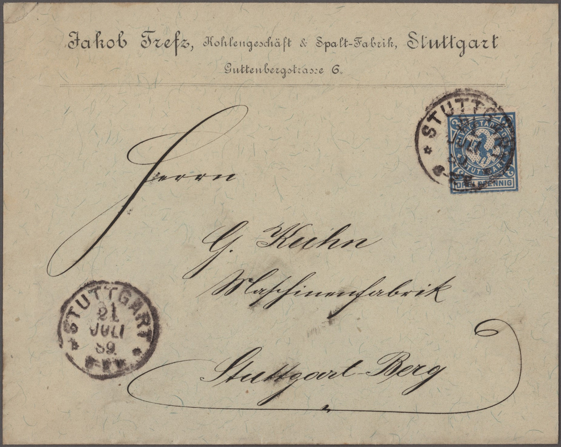 Lot 10468 - Deutsches Reich - Privatpost (Stadtpost)  -  Auktionshaus Christoph Gärtner GmbH & Co. KG 58th AUCTION - Day 3