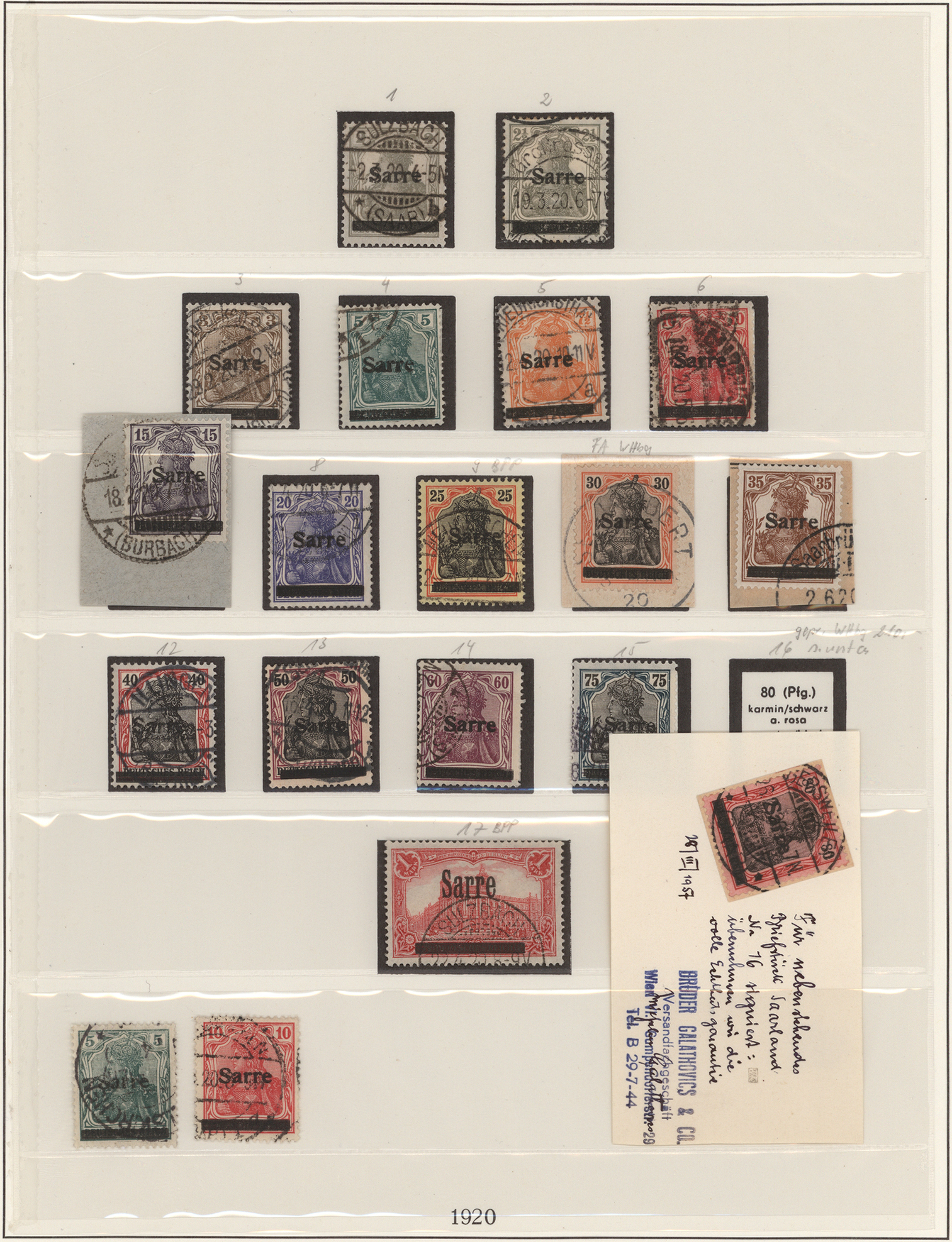 Lot 14513 - Deutsche Abstimmungsgebiete: Saargebiet  -  Auktionshaus Christoph Gärtner GmbH & Co. KG 58th AUCTION - Day 5