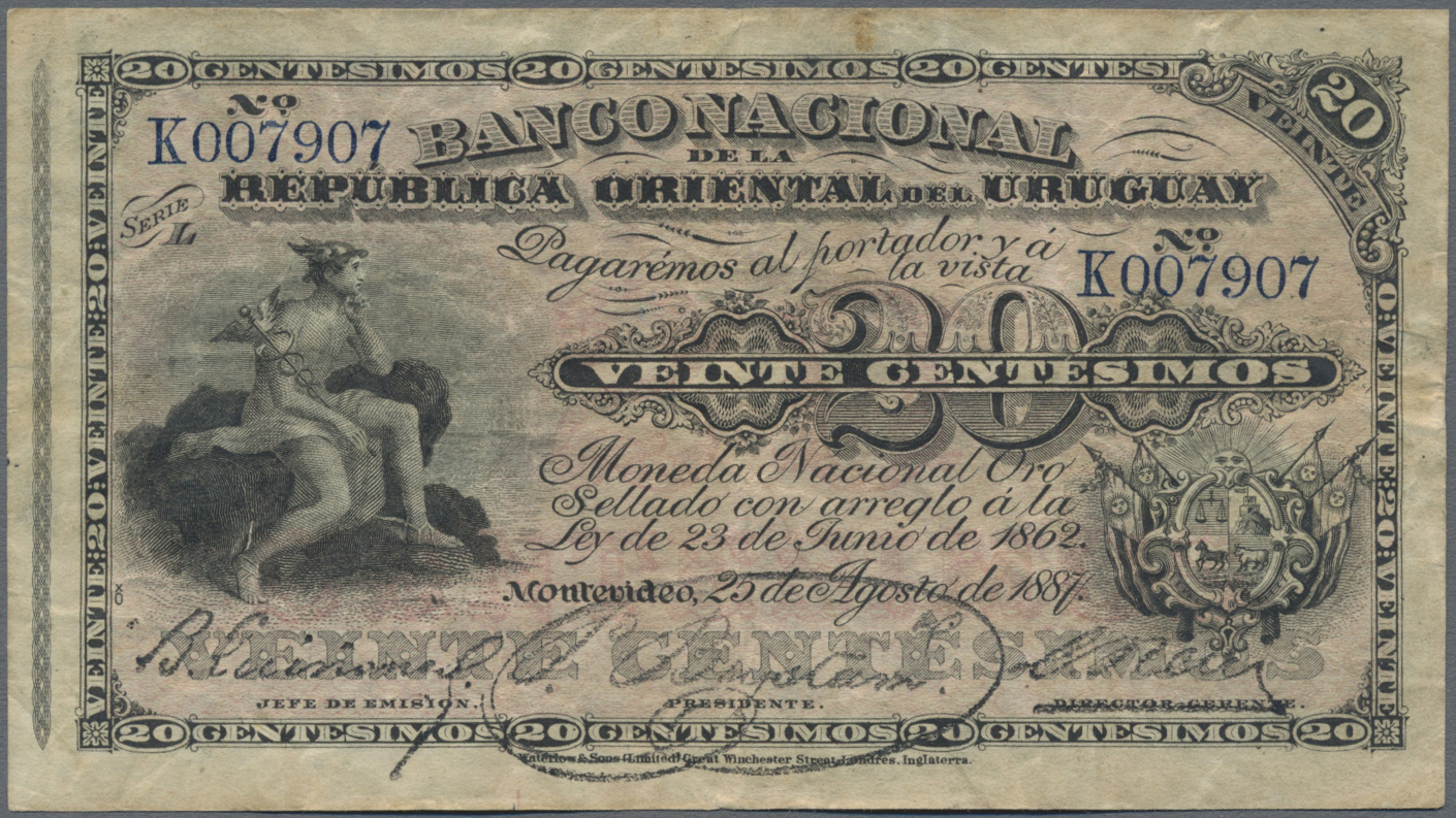 Lot 02845 - Uruguay | Banknoten  -  Auktionshaus Christoph Gärtner GmbH & Co. KG Sale #45 Banknotes Worldwide