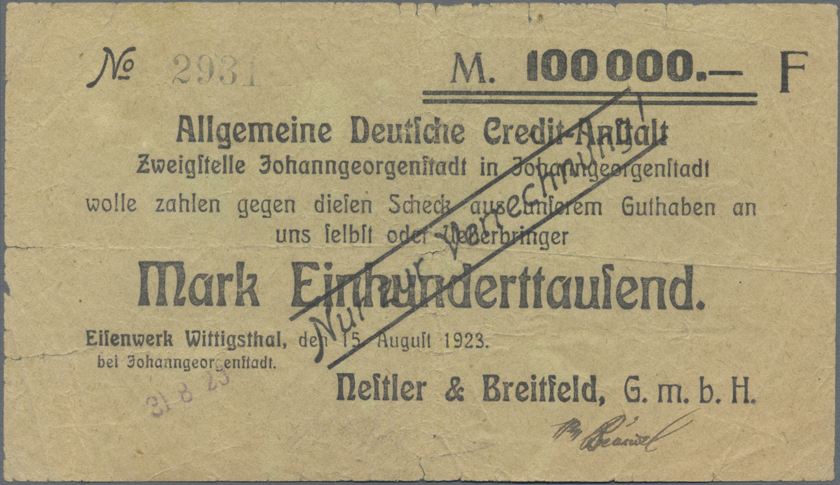 Lot 14752 - Deutschland - Notgeld - Sachsen | Banknoten  -  Auktionshaus Christoph Gärtner GmbH & Co. KG 53rd AUCTION - Day 6 Coins/Banknotes