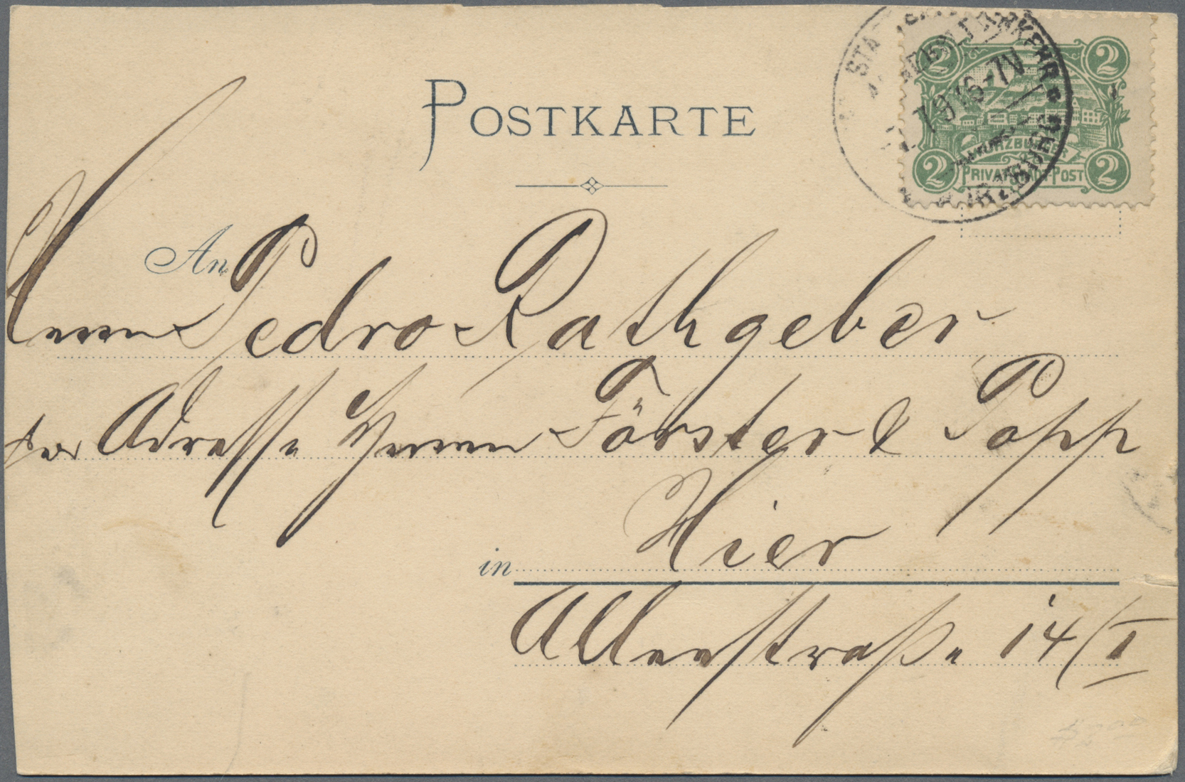 Lot 05380 - Deutsches Reich - Privatpost (Stadtpost) - Auktionshaus Christoph Gärtner GmbH & Co. KG 57th AUCTION - Day 3 Lot 05380 - Deutsches Reich - Privatpost (Stadtpost) - Auktionshaus Christoph Gärtner GmbH & Co. KG 57th AUCTION - Day 3