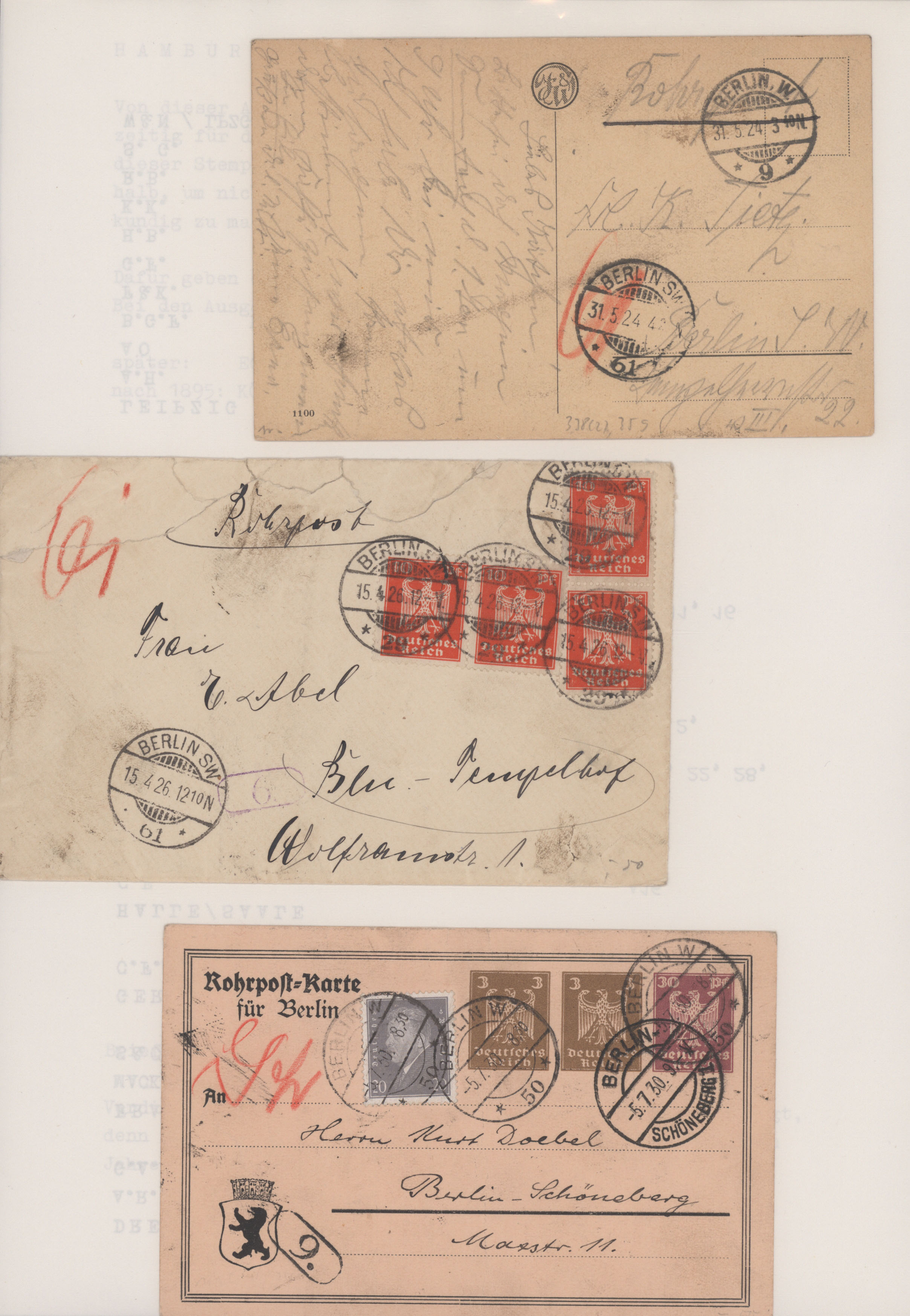 Lot 11679 - Berlin - Rohrpost - Auktionshaus Christoph Gärtner GmbH & Co. KG 57th AUCTION - Day 5 Lot 11679 - Berlin - Rohrpost - Auktionshaus Christoph Gärtner GmbH & Co. KG 57th AUCTION - Day 5