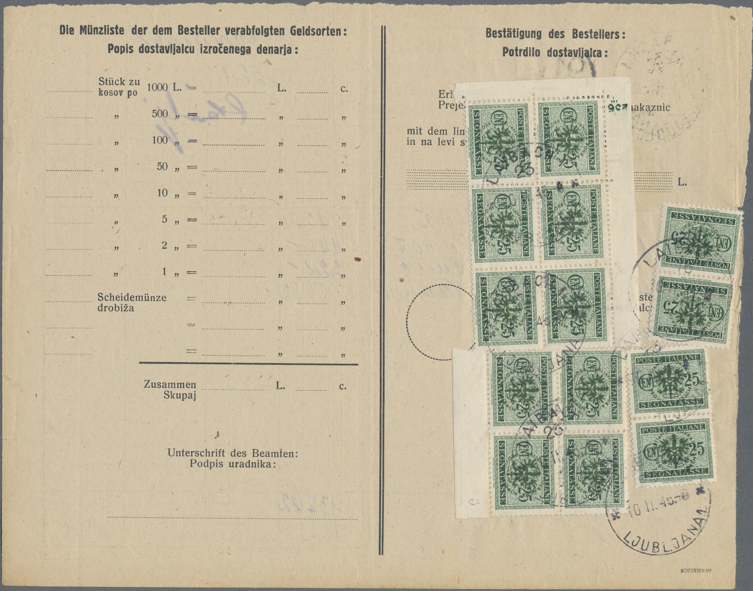 Lot 06075 - Dt. Besetzung II WK - Laibach - Portomarken - Auktionshaus Christoph Gärtner GmbH & Co. KG 55th AUCTION - Day 3 Lot 06075 - Dt. Besetzung II WK - Laibach - Portomarken - Auktionshaus Christoph Gärtner GmbH & Co. KG 55th AUCTION - Day 3