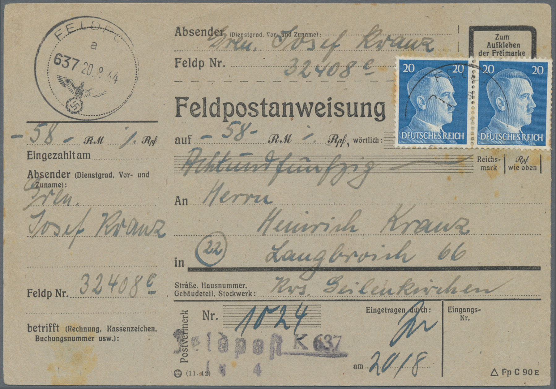 Lot 06071 - feldpost 2. weltkrieg - Auktionshaus Christoph Gärtner GmbH & Co. KG 58th AUCTION - Day 2 Lot 06071 - feldpost 2. weltkrieg - Auktionshaus Christoph Gärtner GmbH & Co. KG 58th AUCTION - Day 2