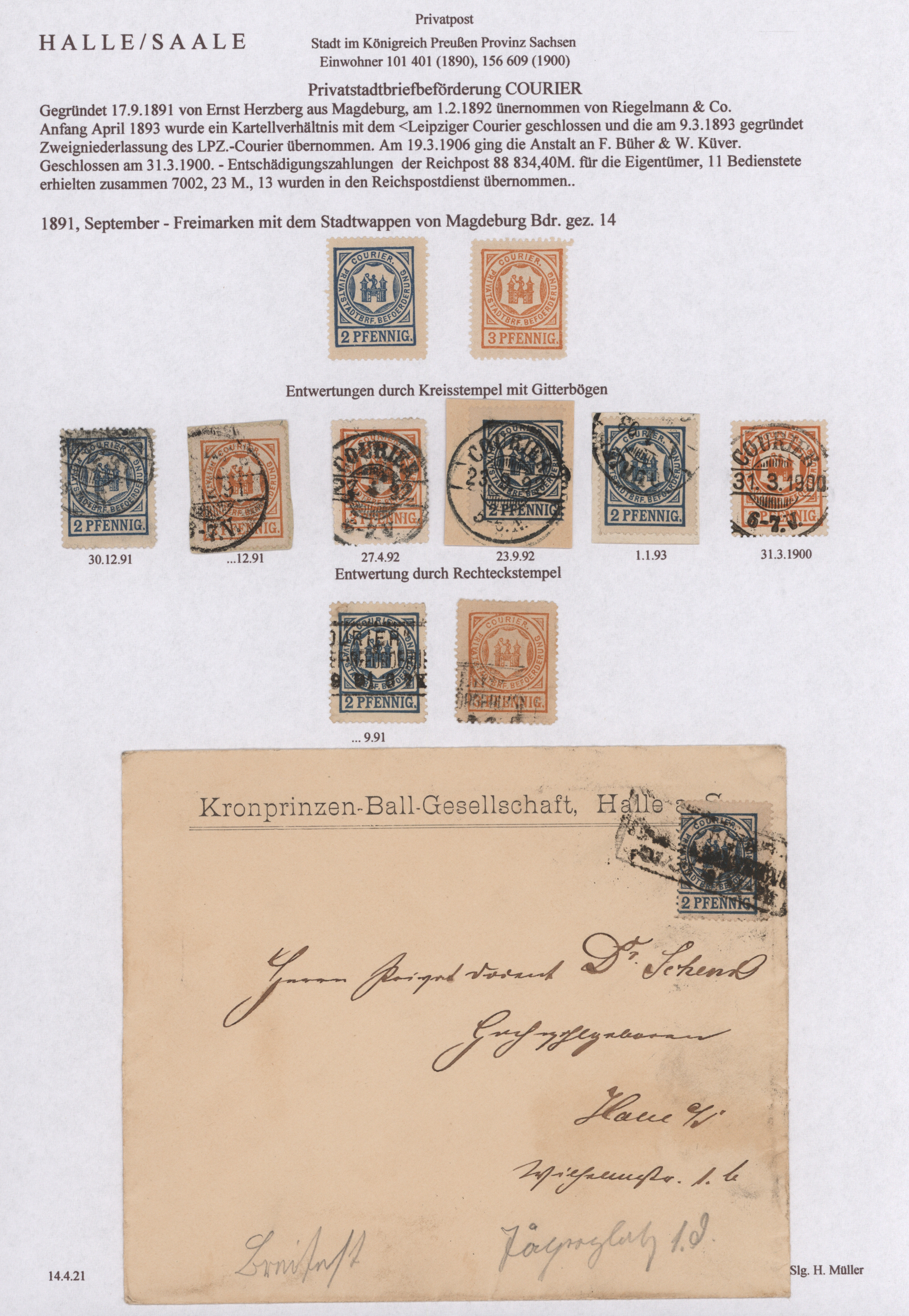 Lot 10813 - Deutsches Reich - Privatpost (Stadtpost)  -  Auktionshaus Christoph Gärtner GmbH & Co. KG 57th AUCTION - Day 5