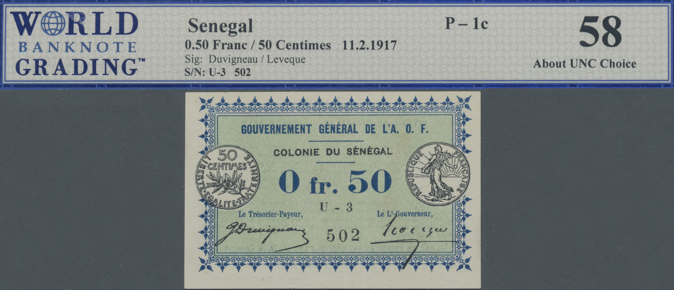 Lot 02527 - Senegal | Banknoten  -  Auktionshaus Christoph Gärtner GmbH & Co. KG Sale #45 Banknotes Worldwide
