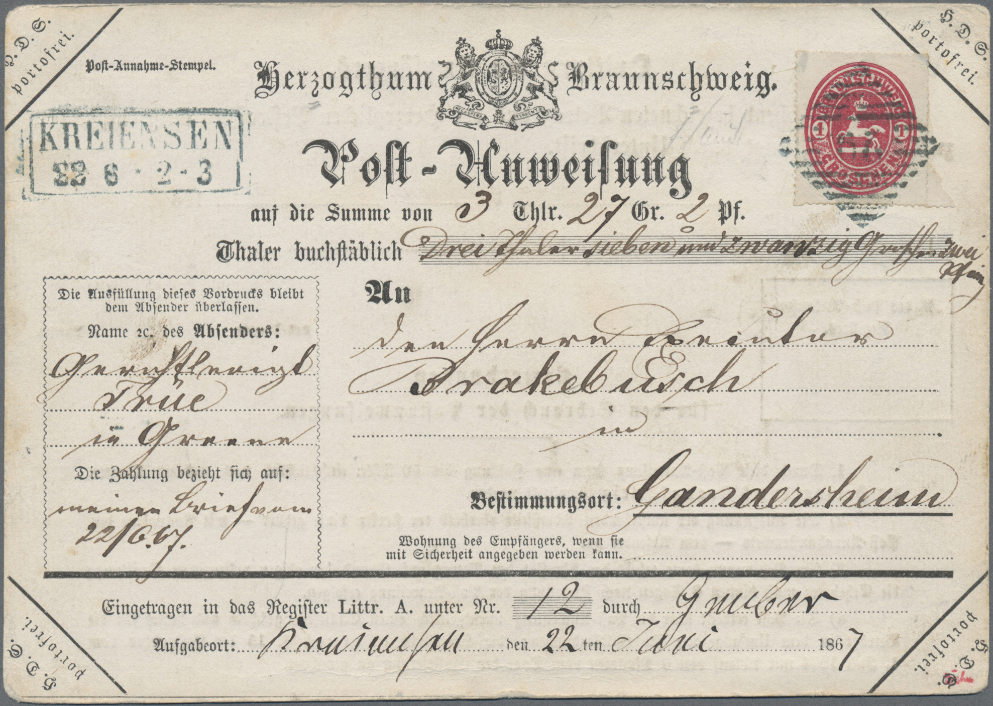 Lot 05064 - Braunschweig - Marken und Briefe  -  Auktionshaus Christoph Gärtner GmbH & Co. KG 55th AUCTION - Day 3