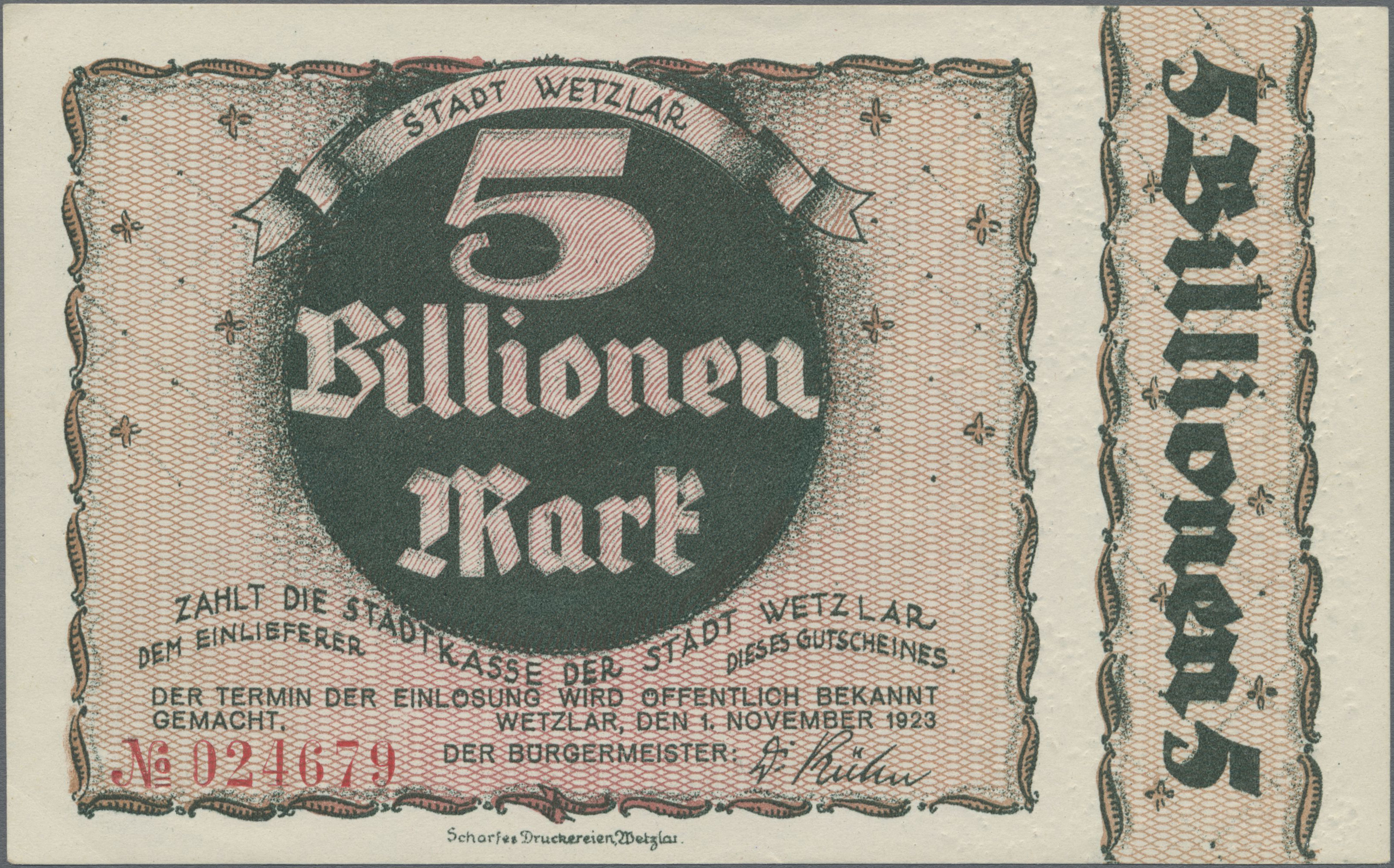 Lot 14684 - Deutschland - Notgeld - Hessen | Banknoten - Auktionshaus Christoph Gärtner GmbH & Co. KG 53rd AUCTION - Day 6 Coins & Banknotes Lot 14684 - Deutschland - Notgeld - Hessen | Banknoten - Auktionshaus Christoph Gärtner GmbH & Co. KG 53rd AUCTION - Day 6 Coins & Banknotes