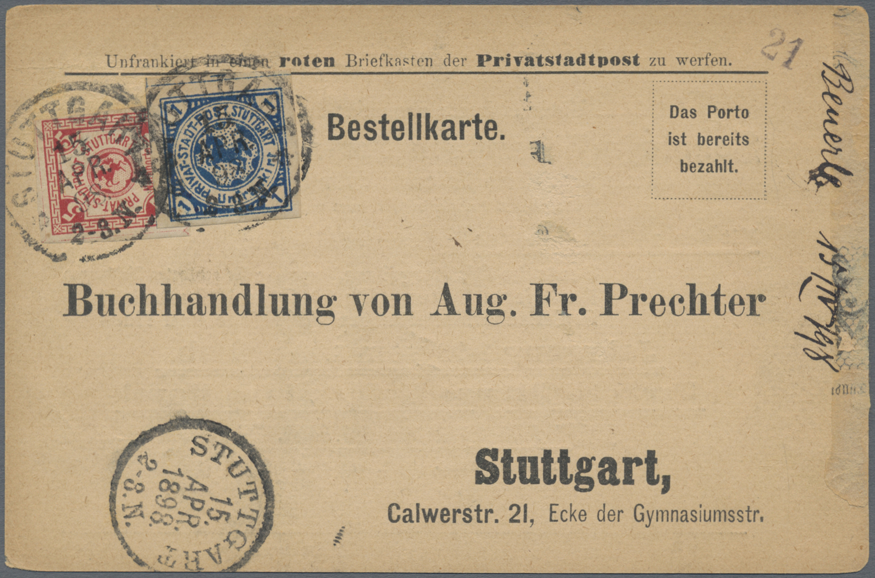 Lot 05378 - Deutsches Reich - Privatpost (Stadtpost) - Auktionshaus Christoph Gärtner GmbH & Co. KG 57th AUCTION - Day 3 Lot 05378 - Deutsches Reich - Privatpost (Stadtpost) - Auktionshaus Christoph Gärtner GmbH & Co. KG 57th AUCTION - Day 3