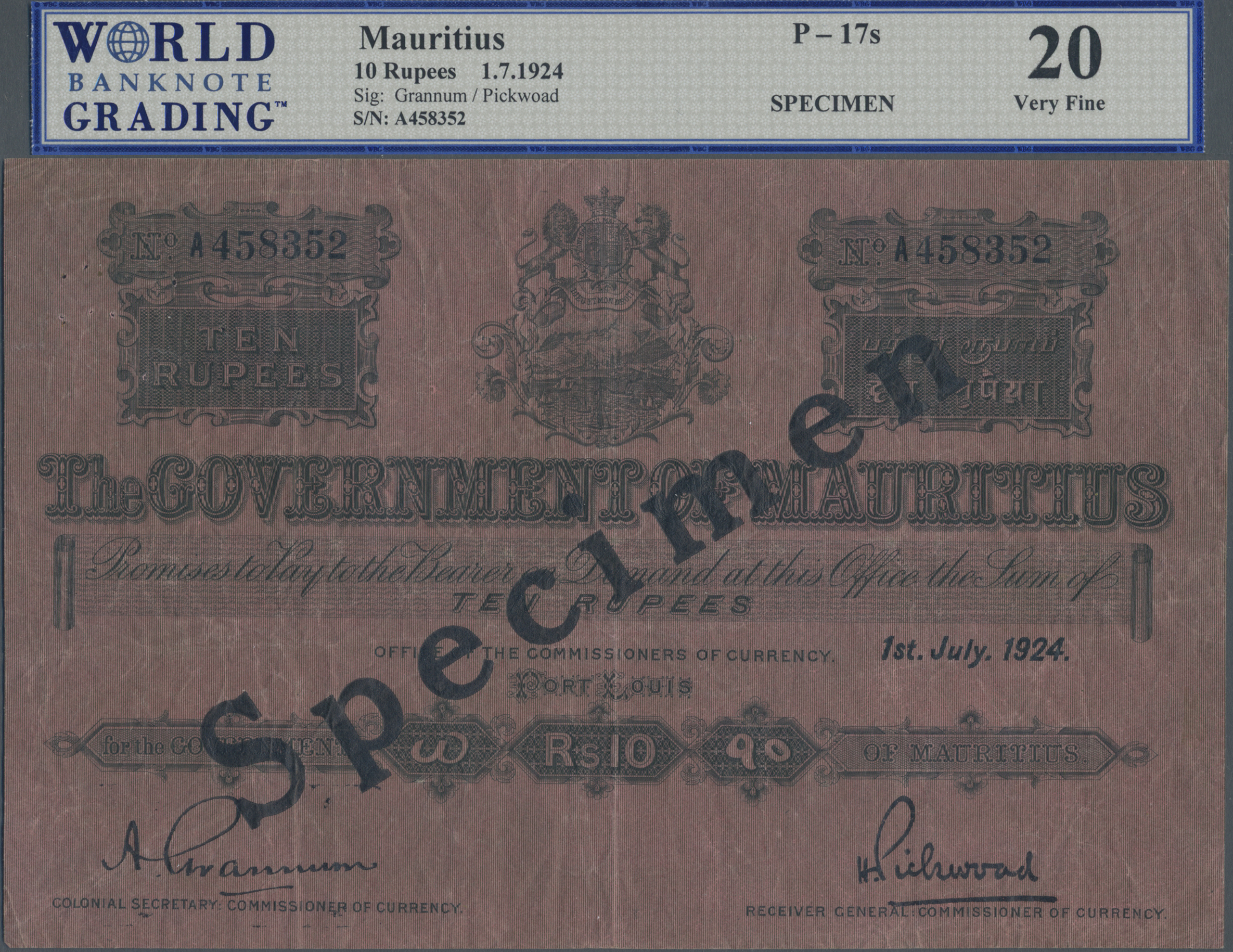 Lot 02027 - Mauritius | Banknoten - Auktionshaus Christoph Gärtner GmbH & Co. KG Sale #45 Banknotes Worldwide Lot 02027 - Mauritius | Banknoten - Auktionshaus Christoph Gärtner GmbH & Co. KG Sale #45 Banknotes Worldwide