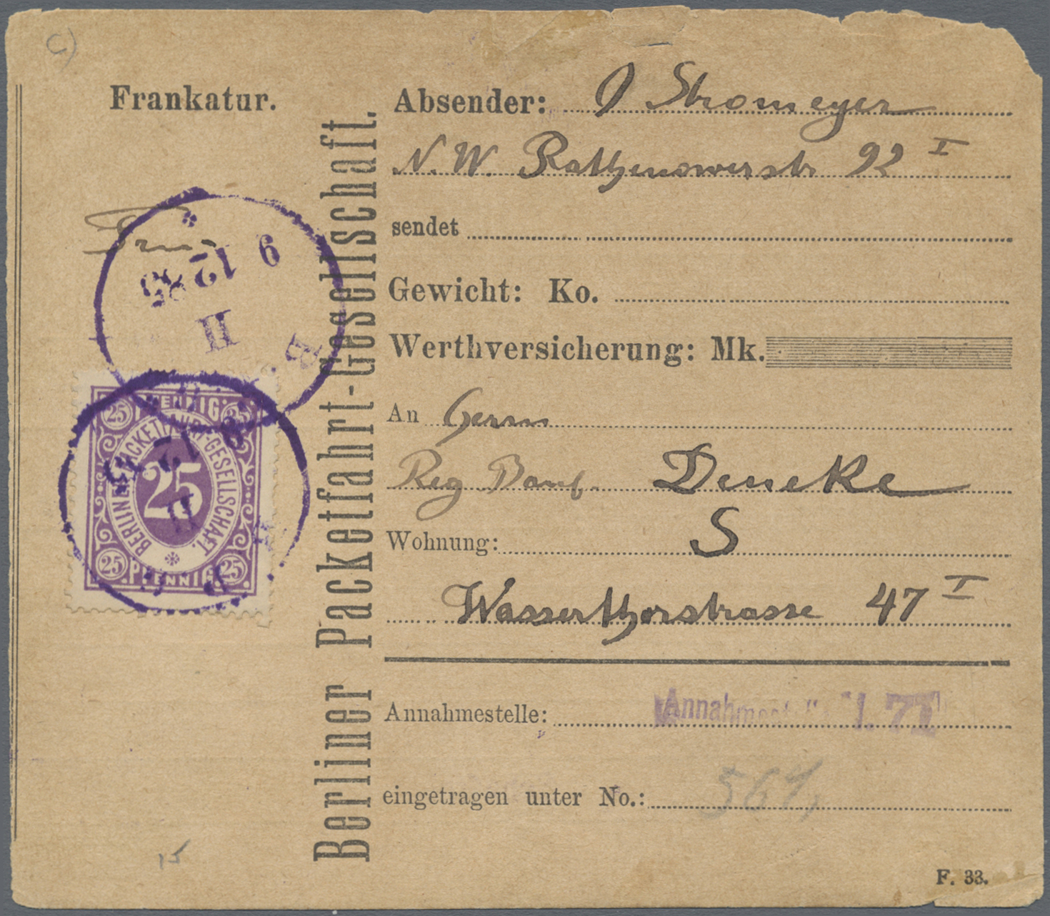Lot 10832 - Deutsches Reich - Privatpost (Stadtpost)  -  Auktionshaus Christoph Gärtner GmbH & Co. KG 57th AUCTION - Day 5