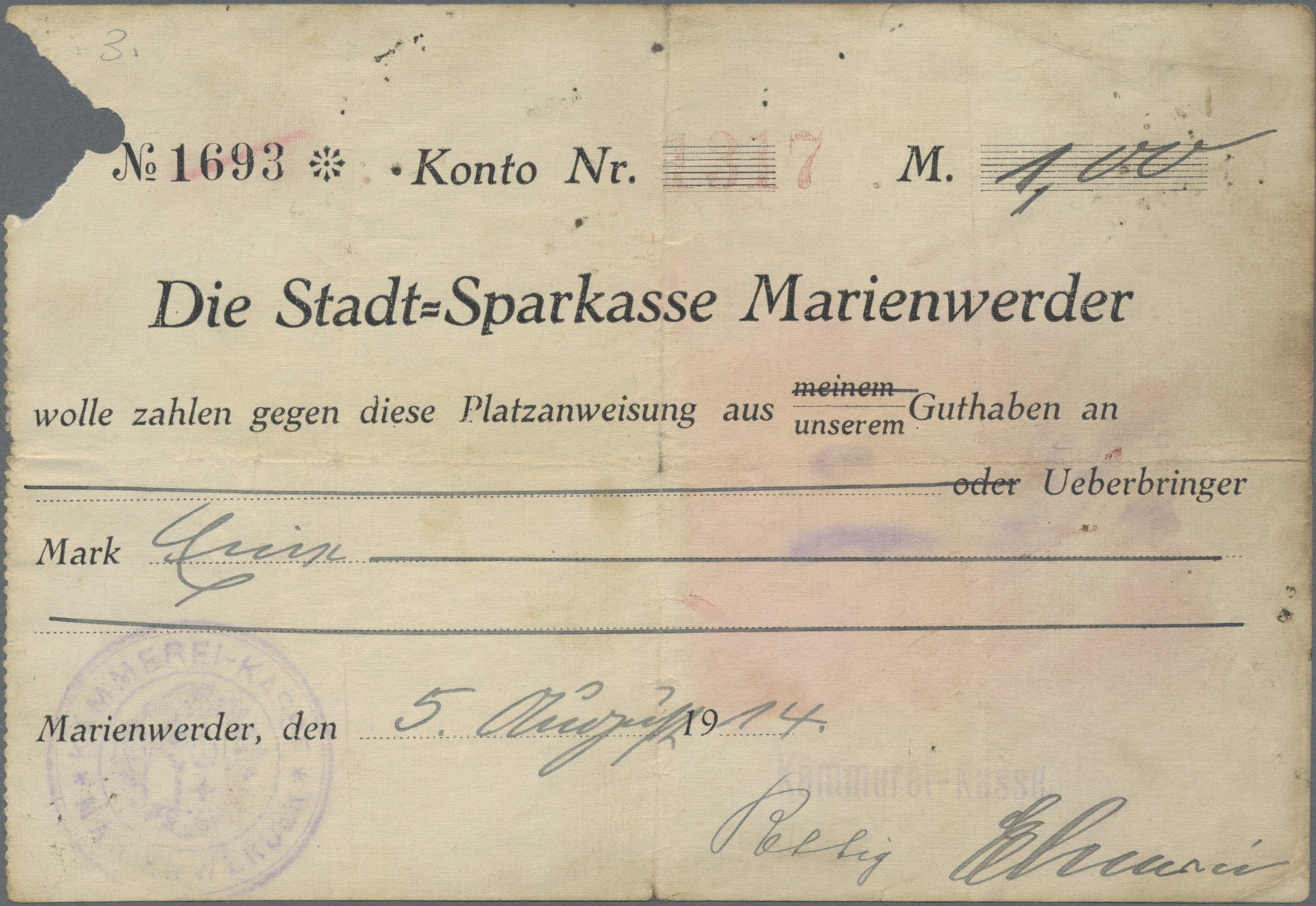 Lot 00862 - Deutschland - Notgeld - Ehemalige Ostgebiete | Banknoten  -  Auktionshaus Christoph Gärtner GmbH & Co. KG 56th AUCTION - Day 1