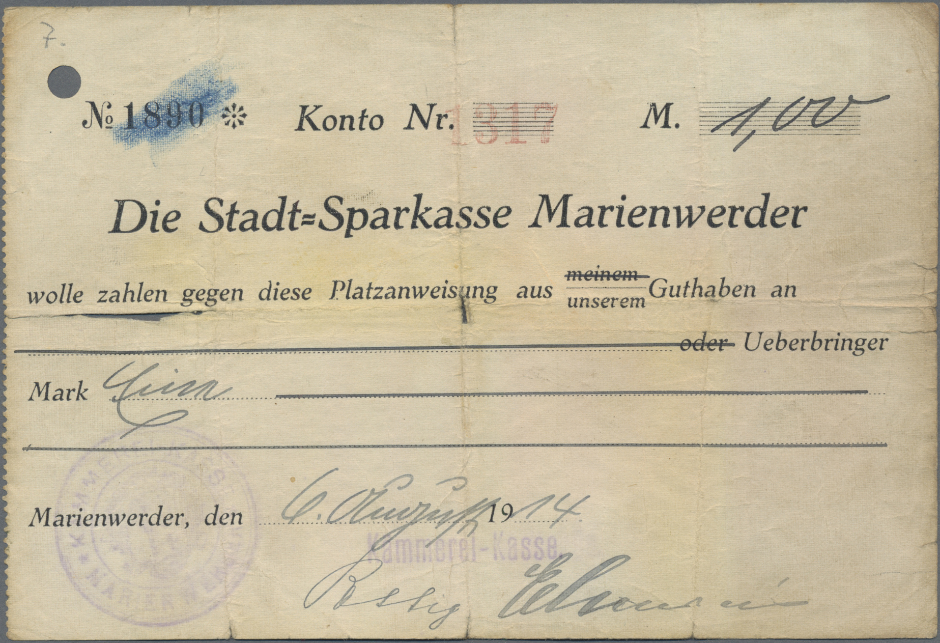Lot 00862 - Deutschland - Notgeld - Ehemalige Ostgebiete | Banknoten  -  Auktionshaus Christoph Gärtner GmbH & Co. KG 56th AUCTION - Day 1