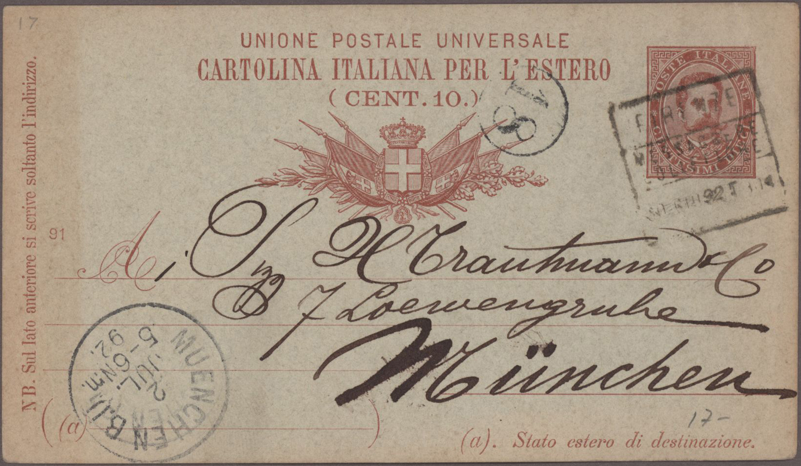 Lot 07610 - Italien - Ganzsachen  -  Auktionshaus Christoph Gärtner GmbH & Co. KG  59th AUCTION - day 4