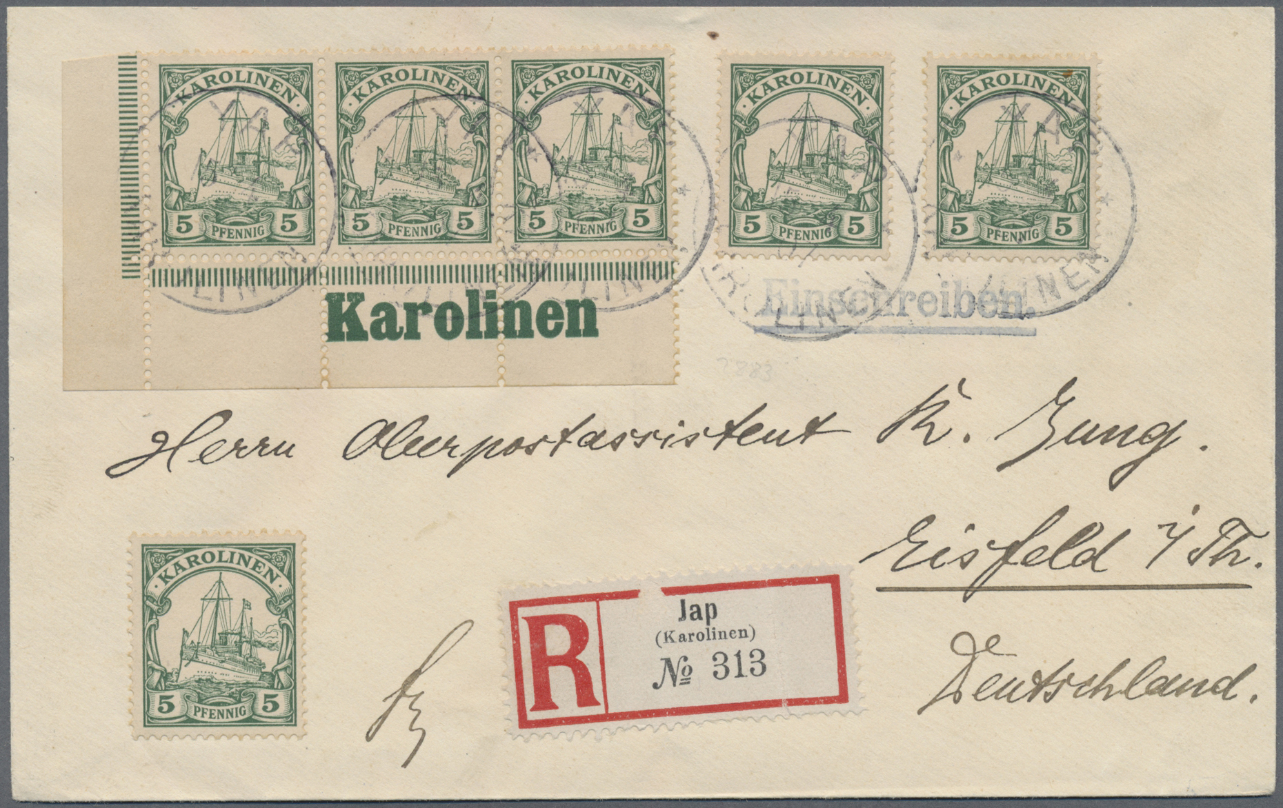 Stamp Auction - Deutsche Kolonien - Karolinen - Stempel - Sale #44 ...