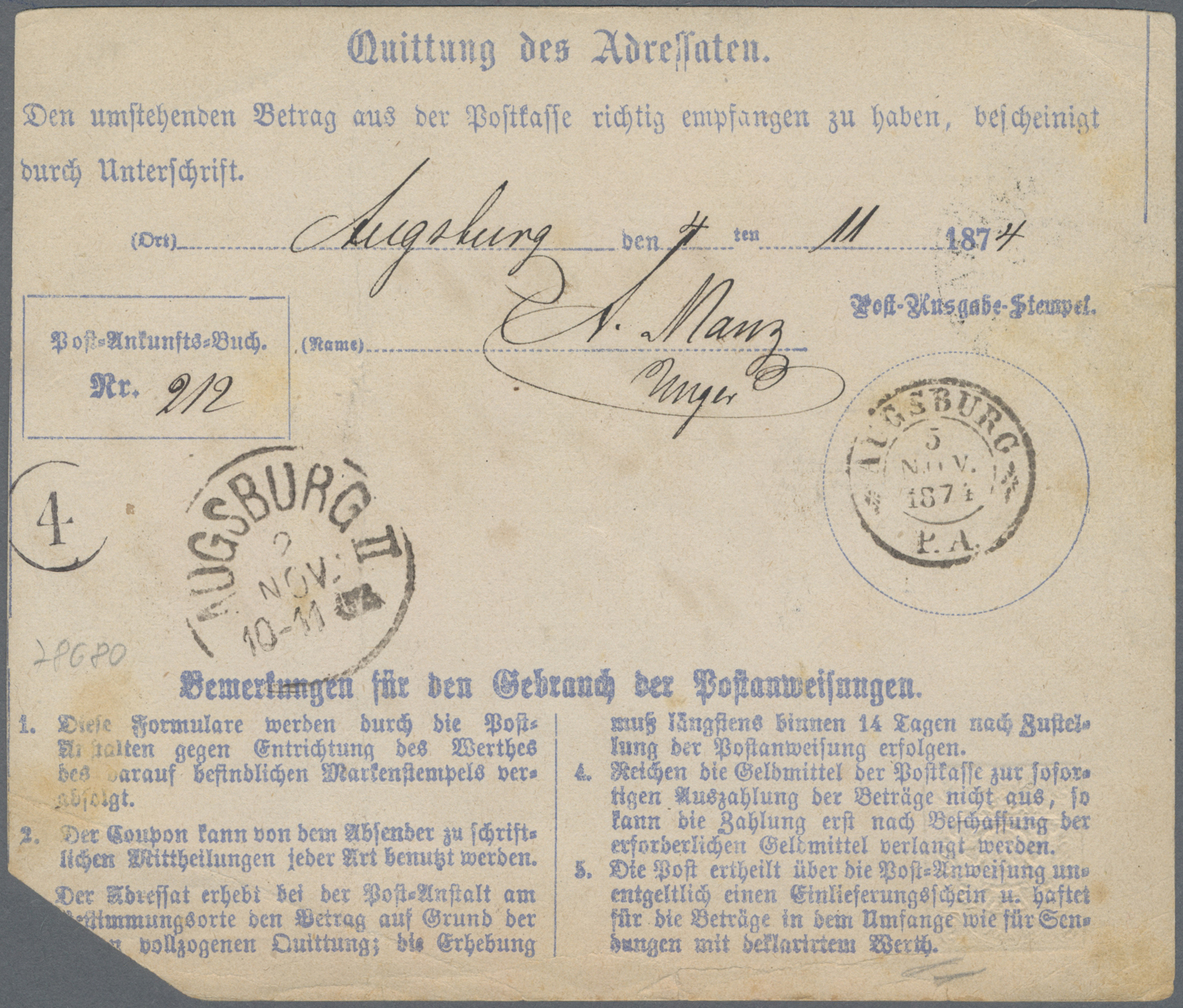 Stamp Auction - Bayern - Postanweisungen - Sale #45 - GERMANY , lot 16228